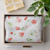 Papier Mousseline Motif Pastèque et Grenade (Cadeau)