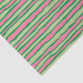 Papier Mousseline Motif pastèque rose et vert aquarelle (Détail)