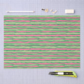 Papier Mousseline Motif pastèque rose et vert aquarelle (Artisanat)