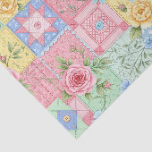 Papier Mousseline Motif Patchwork de Rose Romantique (Détail)