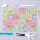 Papier Mousseline Motif Patchwork de Rose Romantique (Artisanat)