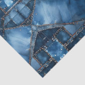 Papier Mousseline Motif Patchwork Denim - Ava (Détail)