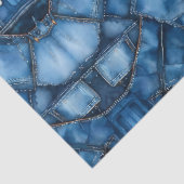 Papier Mousseline Motif Patchwork Denim - Olivia (Détail)