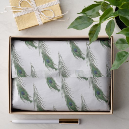 Papier Mousseline Motif Peacock Feather | Thème (Cadeau)