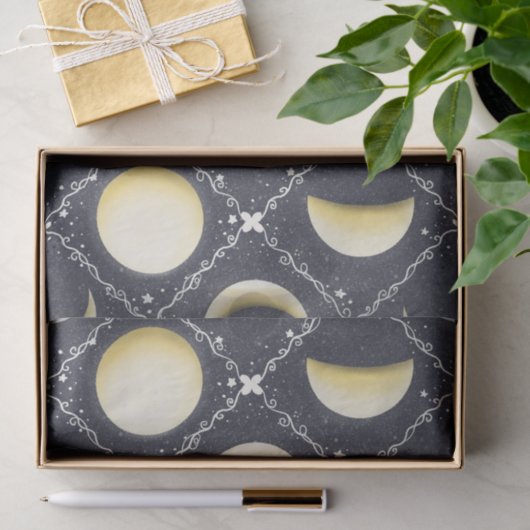 Papier Mousseline Motif Phases de lune céleste (Cadeau)