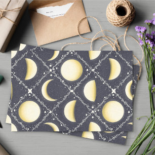 Papier Mousseline Motif Phases de lune céleste