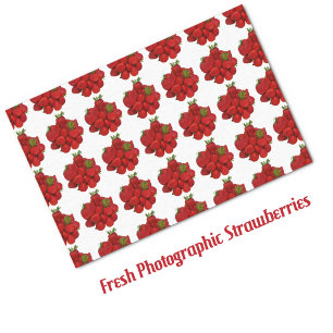 Papier Mousseline Motif photographique Red Strawberries