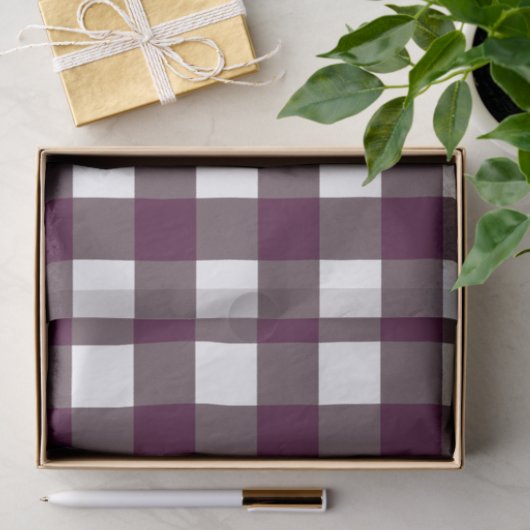Papier Mousseline Motif Plaid Blackberry Buffalo Imprimer (Cadeau)