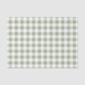Papier Mousseline Motif Plaid blanc vert Sage (Recto)