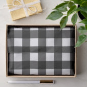 Papier Mousseline Motif Plaid Buffalo noir et blanc Imprimer (Cadeau)