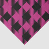Papier Mousseline Motif Plaid Buffalo rose et noir (Détail)