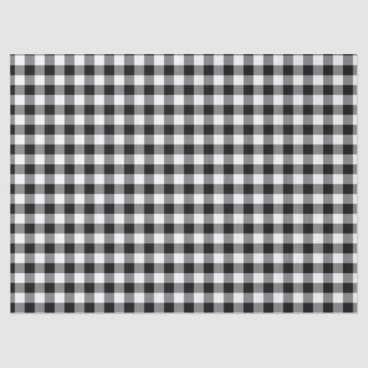 Papier Mousseline Motif Plaid en noir et blanc (Recto)