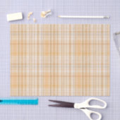 Papier Mousseline Motif Plaid Tartan Orange (Artisanat)