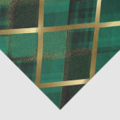 Papier Mousseline Motif Plaid Vert Et Or De Noël (Détail)