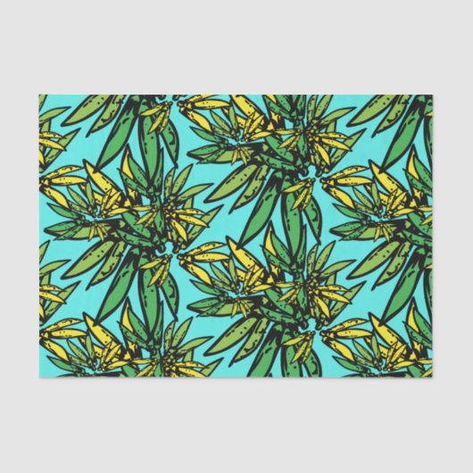 Papier Mousseline Motif Plante Tropical Exotic (Recto)