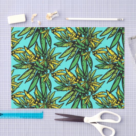 Papier Mousseline Motif Plante Tropical Exotic (Artisanat)