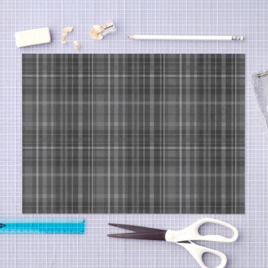 Papier Mousseline Motif plat gris et noir (Artisanat)