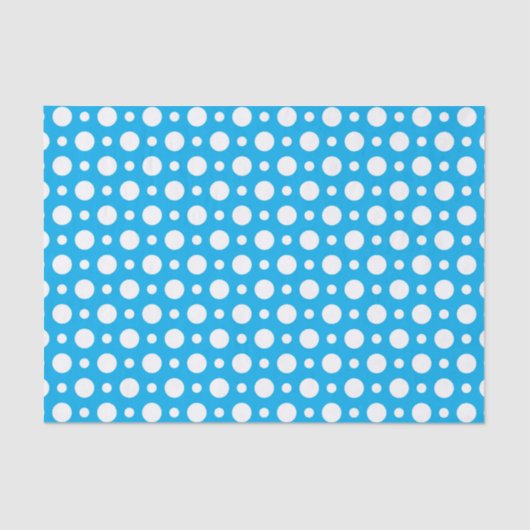 PAPIER MOUSSELINE MOTIF POIS BLUE & WHITE (Recto)