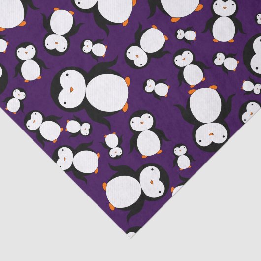 Papier Mousseline Motif pourpre mignon de pingouin (Détail)