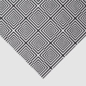 Papier Mousseline Motif psychédélique des Carrés noirs rétros (Détail)
