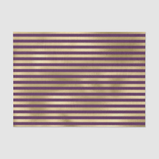 Papier Mousseline Motif PURPLE & GOLD STRIPE