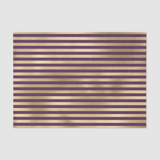 Papier Mousseline Motif PURPLE & GOLD STRIPE (Recto)