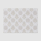Papier Mousseline Motif Quatrefoil Beige et Blanc Étincelant (Recto)