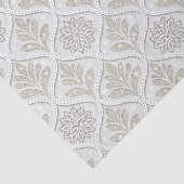 Papier Mousseline Motif Quatrefoil Beige et Blanc Étincelant (Détail)