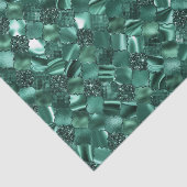 Papier Mousseline Motif Quatrefoil Marocain Vert foncé (Détail)