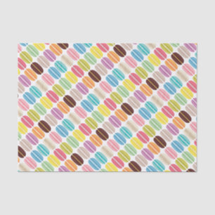 Papier Mousseline Motif Rainbow French Macarons