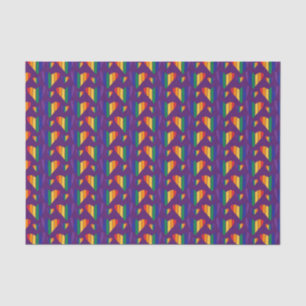 Papier Mousseline Motif Rainbow Hearts
