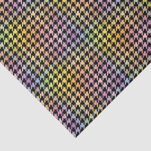 Papier Mousseline Motif Rainbow Houndstooth (Détail)