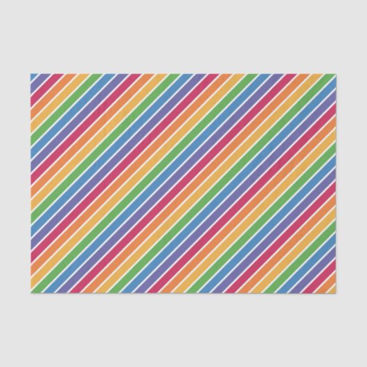Papier Mousseline Motif Rainbow Stripes (Recto)