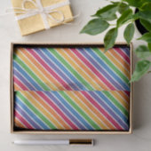 Papier Mousseline Motif Rainbow Stripes (Cadeau)