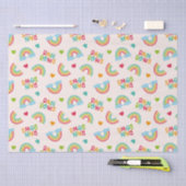 Papier Mousseline Motif Rainbows & Clouds (Artisanat)