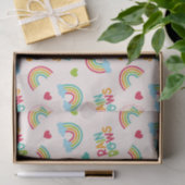Papier Mousseline Motif Rainbows & Clouds (Cadeau)