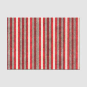 Papier Mousseline Motif rayé blanc et noir rouge