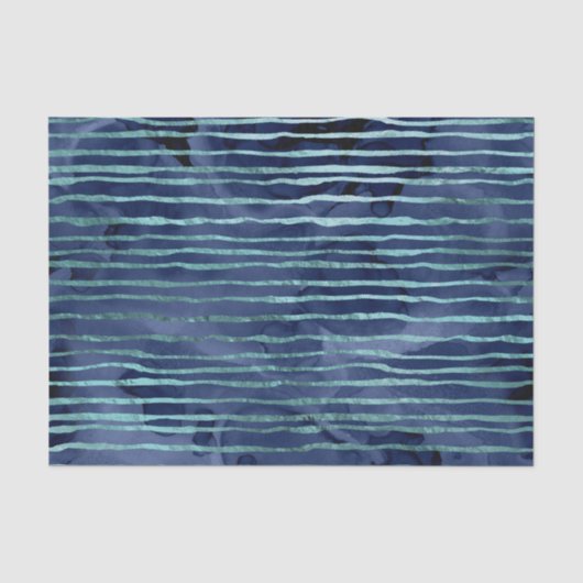 Papier Mousseline Motif rayé bleu (Recto)