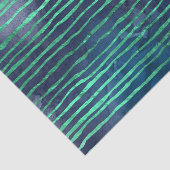 Papier Mousseline Motif rayé bleu marine et aqua (Détail)