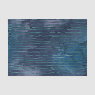 Papier Mousseline Motif rayé bleu marine et sarcelle