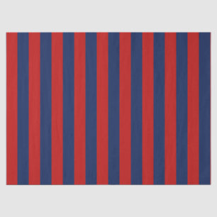 Papier Mousseline Motif rayé élégant bleu clair et rouge