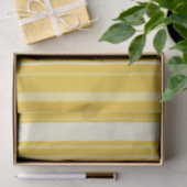 Papier Mousseline Motif rayé jaune (Cadeau)
