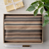 Papier Mousseline Motif rayé marron (Cadeau)