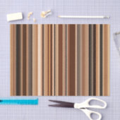 Papier Mousseline Motif rayé marron (Artisanat)