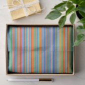 Papier Mousseline Motif rayé multicolore (Cadeau)