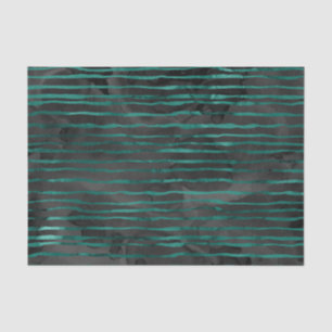 Papier Mousseline Motif rayé vert émeraude et noir