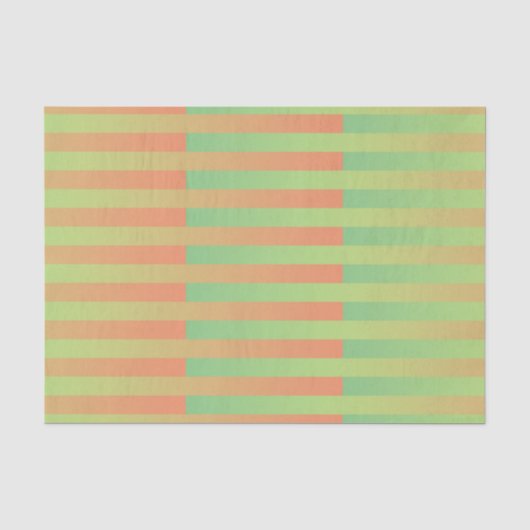 Papier Mousseline Motif rayé vert orange (Recto)
