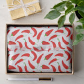 Papier Mousseline Motif Red Chili Pepper en blanc (Cadeau)