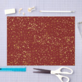 Papier Mousseline Motif Red & Golden Star (Artisanat)