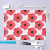 Papier Mousseline Motif Red Poppy (Artisanat)
